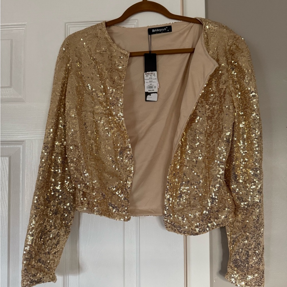Kohl's Shimmering Gold Sequin Blazer
